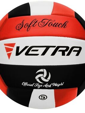 Soft Touch Volleyball - Red, White & Black